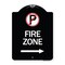 Signmission No Parking Symbol and Right Arrow Heavy-Gauge Aluminum Architectural Sign, 24" x 18", BW-1824-24654 A-DES-BW-1824-24654 - alternate 1